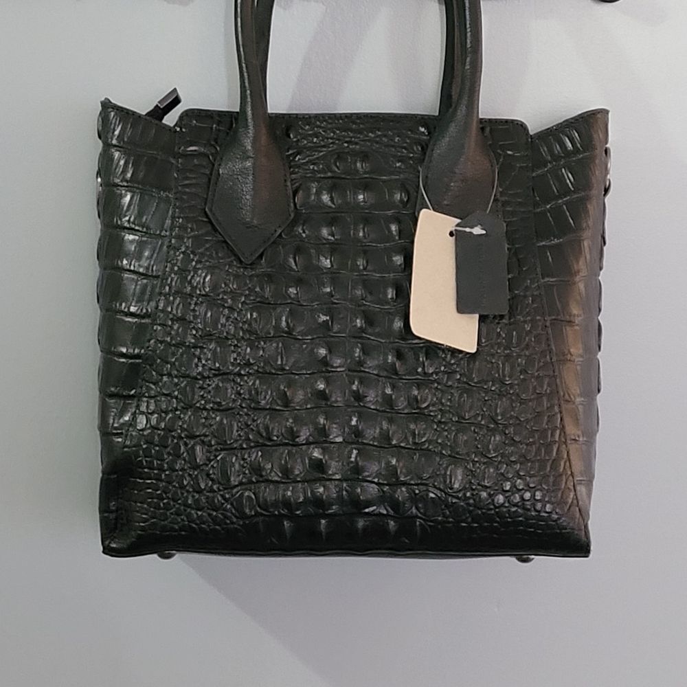 NWT Black genuine croc pattern handbag.